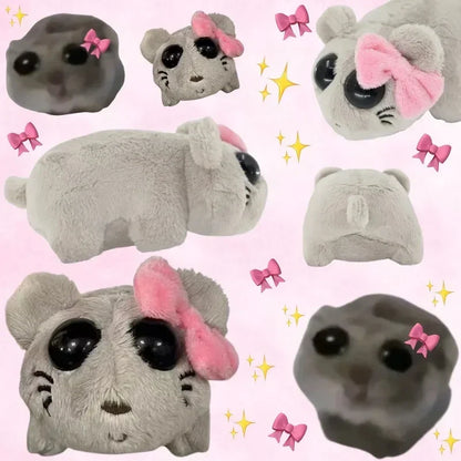 Jouet en peluche hamster triste kawaii avec son - Animal en peluche doux pour enfants, cadeau parfait pour les anniversaires et la Saint-Valentin, décoration câline de 6"
