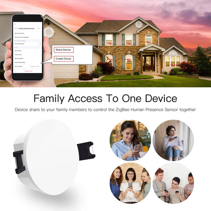 Détecteur de présence humaine intelligent Tuya Zigbee - Contrôle de détection photométrique WiFi via les applications SmartLife Google Alexa