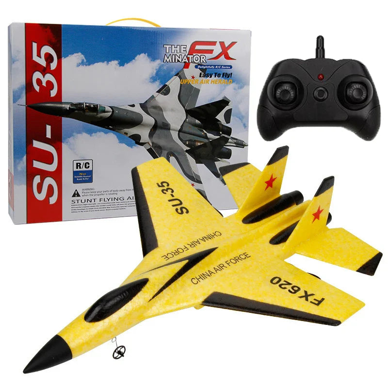 EPP Télécommande Avion de Chasse SU-35 - Avion Planeur 2.4G pour Enfants, Jouet Facile à Piloter