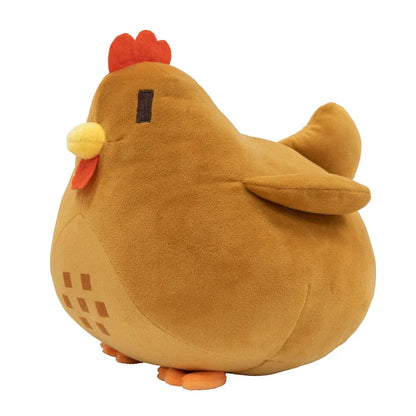 Adorable Coussin Poulet en Peluche - 20 cm (7,8 pouces) Animal en Peluche Doux pour Enfants, Parfait Cadeau d'Anniversaire ou de Noël en Bleu, Marron, Gris et Blanc