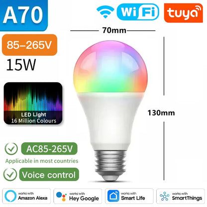 Ampoules LED intelligentes Tuya Zigbee E27 - Lumières WiFi contrôlées via les applications SmartLife Google Alexa