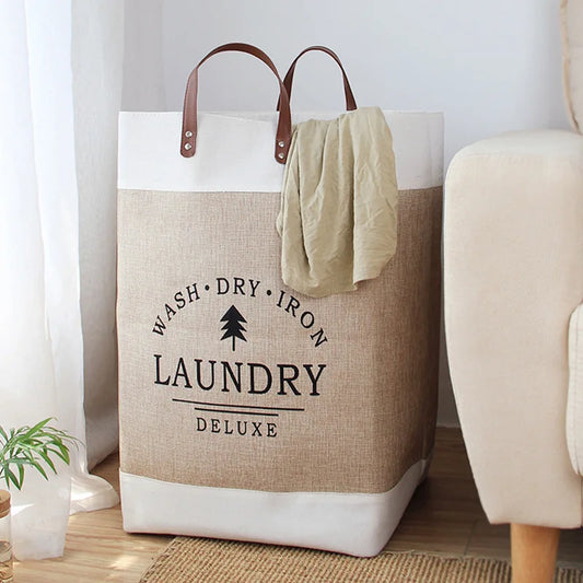 Panier à linge élégant avec poignées