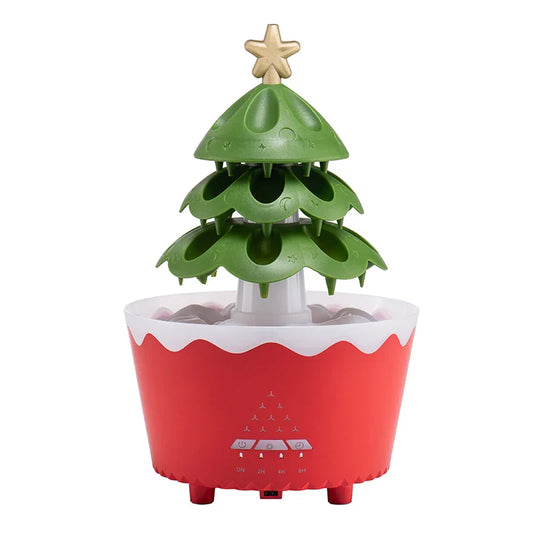 Diffuseur d'aromathérapie arbre de Noël chanceux avec télécommande - Humidificateur goutte à goutte pour la maison