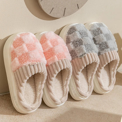 Dreamy Feet Chaussons - Chaussons en coton à carreaux tendance pour un confort optimal