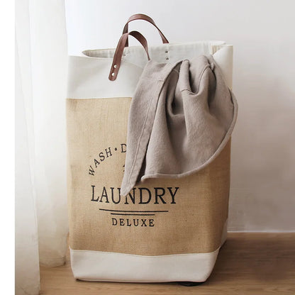 Panier à linge chic avec poignées