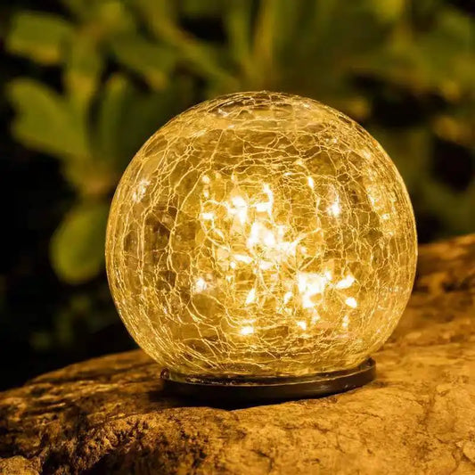 LumiGlobe – Lampe Solaire Boule Craquelée pour Extérieur