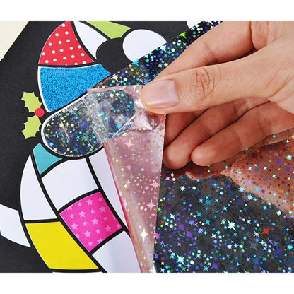 Kit de bricolage créatif de peinture par transfert magique pour enfants - Jouet éducatif d'arts et de métiers d'apprentissage, dessin de dessin animé amusant 20x17cm (7,8x6,6 pouces)