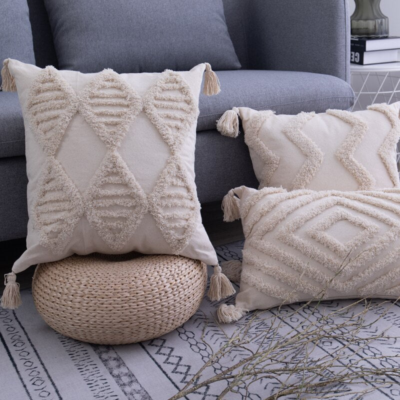 BohoDreams – Housses de coussin Boho – Apportez le style Ibiza avec une décoration tendance à la maison