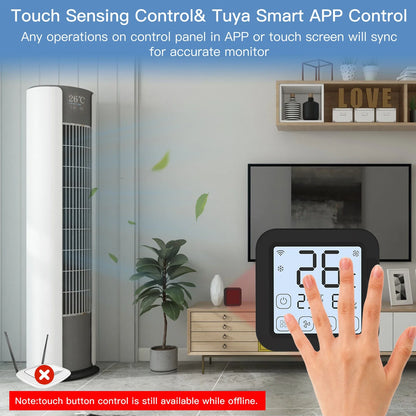 Contrôleur de thermostat IR Tuya avec écran LCD - Contrôle de température et d'humidité WiFi via les applications SmartLife Google Alexa