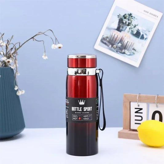Thermos en acier inoxydable 1L – Bouteille isotherme pour garder l'eau froide et chaude, thé, café