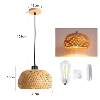 Élégante Lampe à Suspension en Rotin : Éclairage Luxe pour Tout Espace