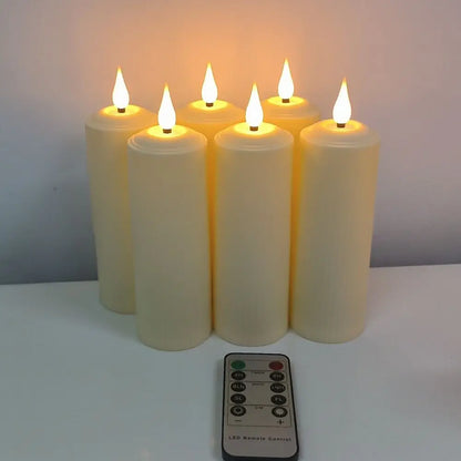 LumièresChaleureuses - Bougies Pilier LED Étanches avec Télécommande