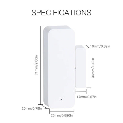 Capteur de porte et de fenêtre intelligent Tuya - Détection d'entrée Wifi Contrôle via SmartLife Google Alexa Apps