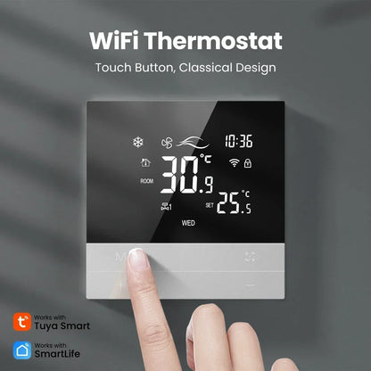 Contrôleur de climatiseur central Tuya avec thermostat intelligent - Contrôle des appareils de chauffage et de refroidissement via les applications SmartLife Google Alexa