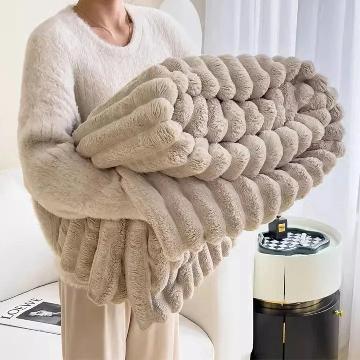 Couverture en velours chaude pour l'automne et l'hiver – Couverture confortable avec taie d'oreiller, jeté ou couverture de canapé pour des soirées douillettes