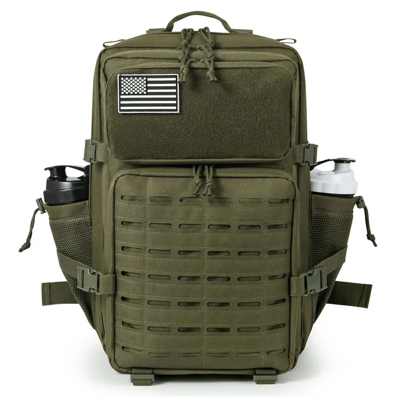 Sac à dos tactique 45L pour hommes/femmes – Daypack MOLLE pour la chasse, la pêche, la randonnée, le trekking et la survie – Sac à dos extérieur grande capacité avec porte-gobelets
