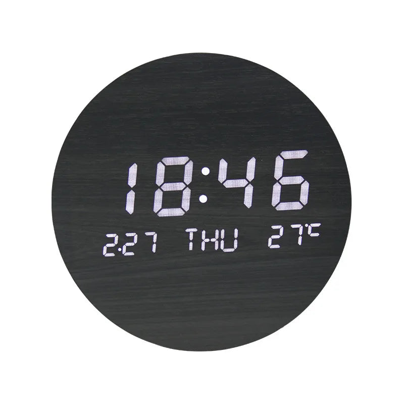 BoisTempo – Horloge de Bureau en Bois avec Alarme et Affichage LED