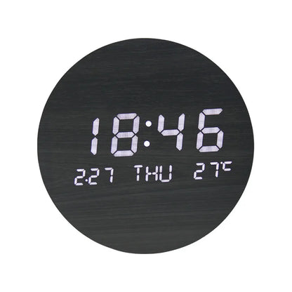 BoisTempo – Horloge de Bureau en Bois avec Alarme et Affichage LED