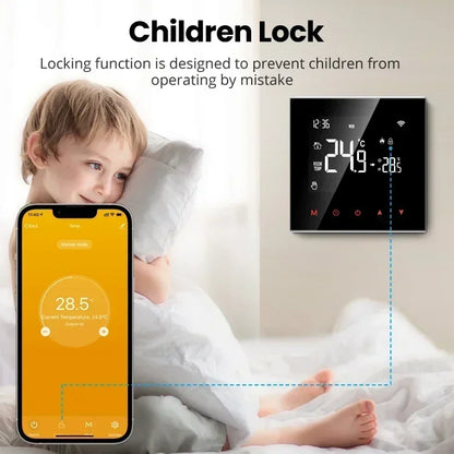 Thermostat Intelligent Tuya Contrôle pour Chauffage au Sol Hydraulique & Électrique - Contrôle Vocal Wifi via Google Alexa SmartThings Apps