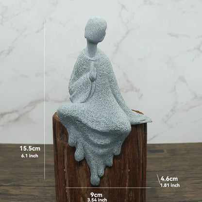 Floroux Ensemble de figurines Bouddha | Statues de moines méditatifs | Décoration de jardin Zen | Décoration de pleine conscience & Feng Shui pour la maison