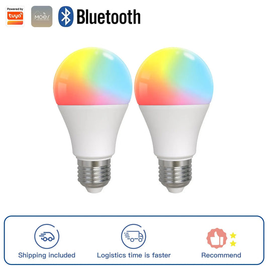 Ampoule LED Bluetooth Tuya Smart E27 9W - WiFi RGB Dimmable Contrôle via SmartLife Google Alexa Apps