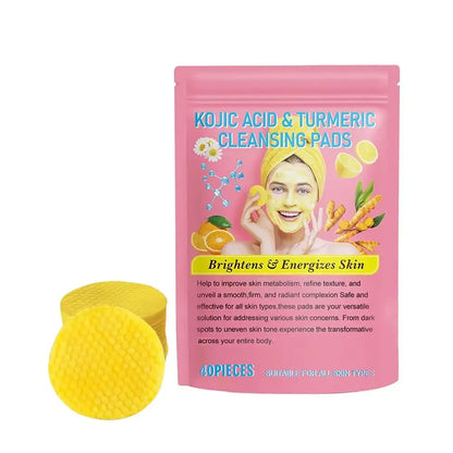 Éponges Exfoliantes Nettoyantes au Curcuma et à l'Acide Kojique - Pack de 40 pour un Soin de la Peau Radieux