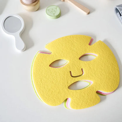Ensemble de jeu de rôle de maquillage en bois pour enfants - Jouet de masque facial écologique pour un apprentissage créatif