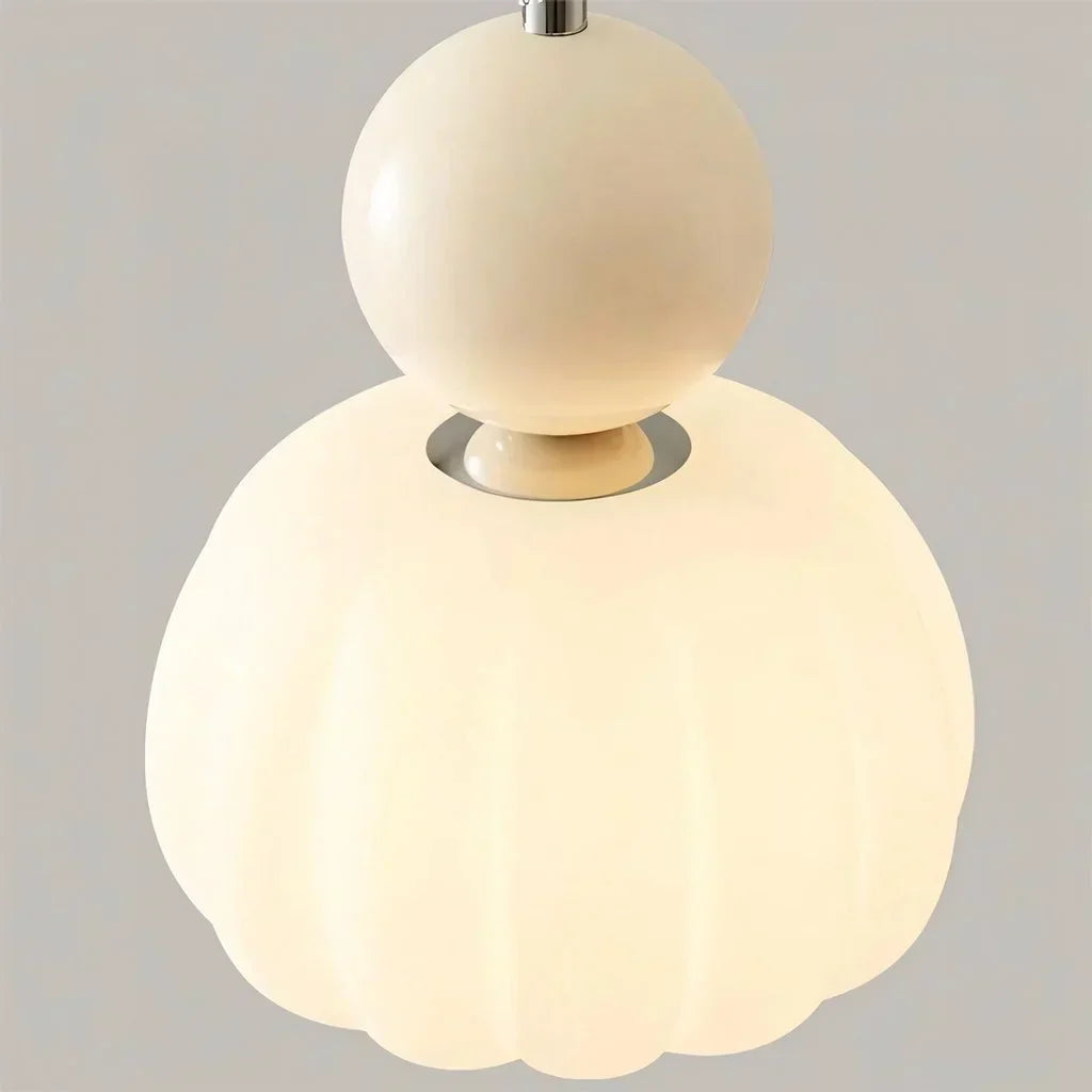 Floroux Crème Art Déco Suspension Luminaire