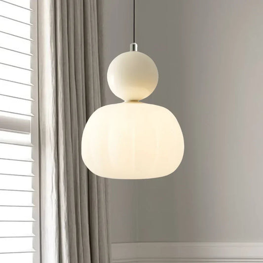 Floroux Crème Art Déco Suspension Luminaire