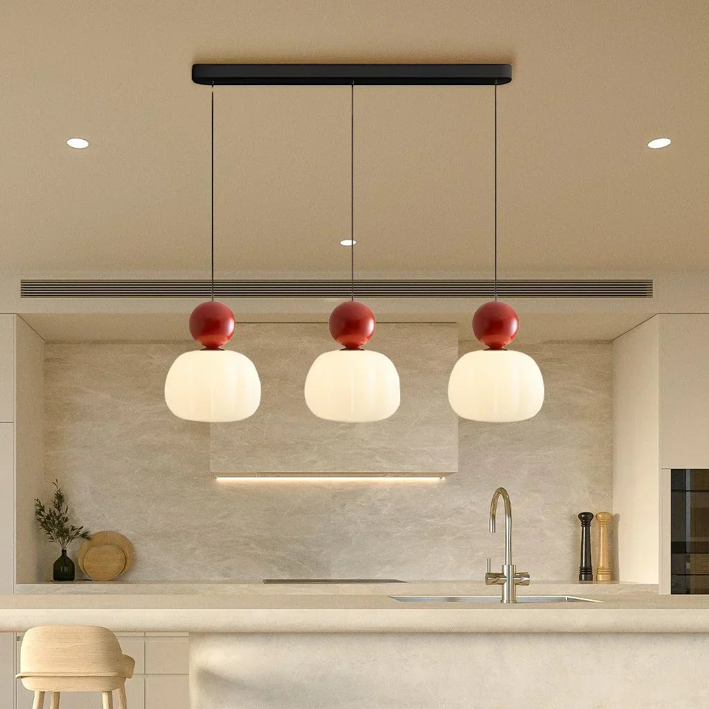 Floroux Crème Art Déco Suspension Luminaire
