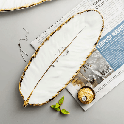 Ceramic plate in the shape of a banana leaf Floroux | Decorative | Serving platter