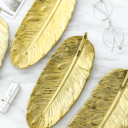 Ceramic plate in the shape of a banana leaf Floroux | Decorative | Serving platter