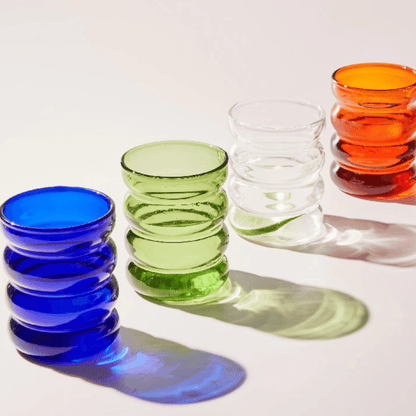 Floroux Colored Drinking Glasses | Handmade | Unique Design | Perfect for a Stylish Beverage Presentation