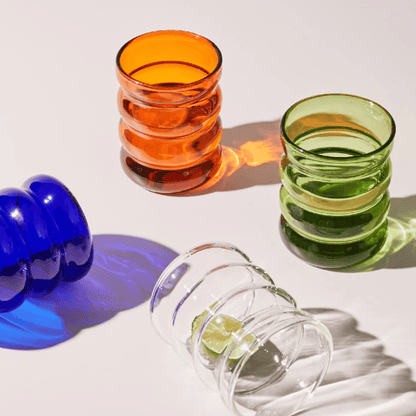 Floroux Colored Drinking Glasses | Handmade | Unique Design | Perfect for a Stylish Beverage Presentation