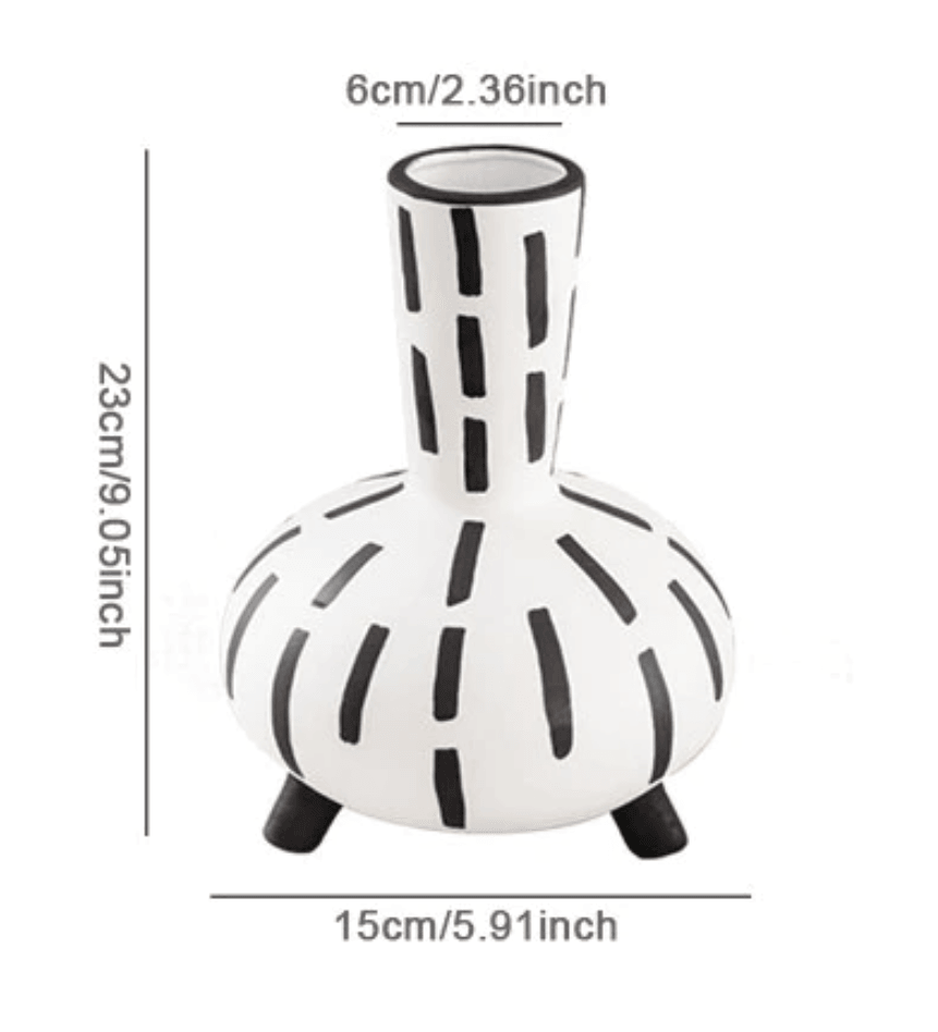 Ceramic vase set Floroux | Handmade tribal design accents | Decorative vases for living room and hallway