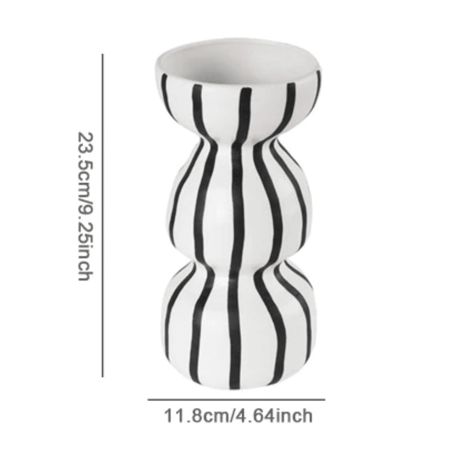 Ceramic vase set Floroux | Handmade tribal design accents | Decorative vases for living room and hallway