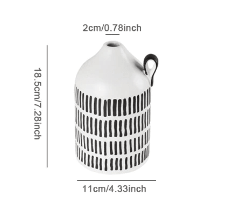 Ceramic vase set Floroux | Handmade tribal design accents | Decorative vases for living room and hallway