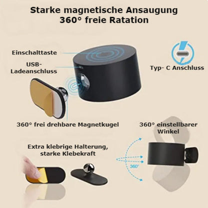 Floroux 360° Lumière Murale Sans Fil | Rechargeable | Lumière LED Flexible pour Maison & Bureau