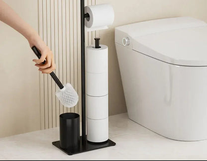 Porte-tissu métallique avec brosse de toilette BlackNov