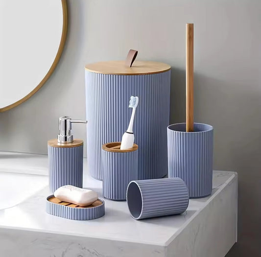 Set d'organisateur d'accessoires de salle de bains rond 6 pièces