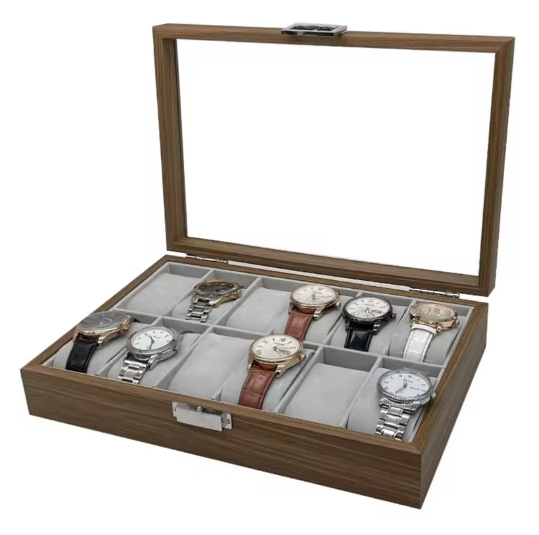 Organisateur de montres en bois 12 pièces