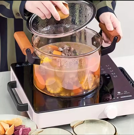 3.5L Pot de cuisson en borosilicate résistant à la chaleur