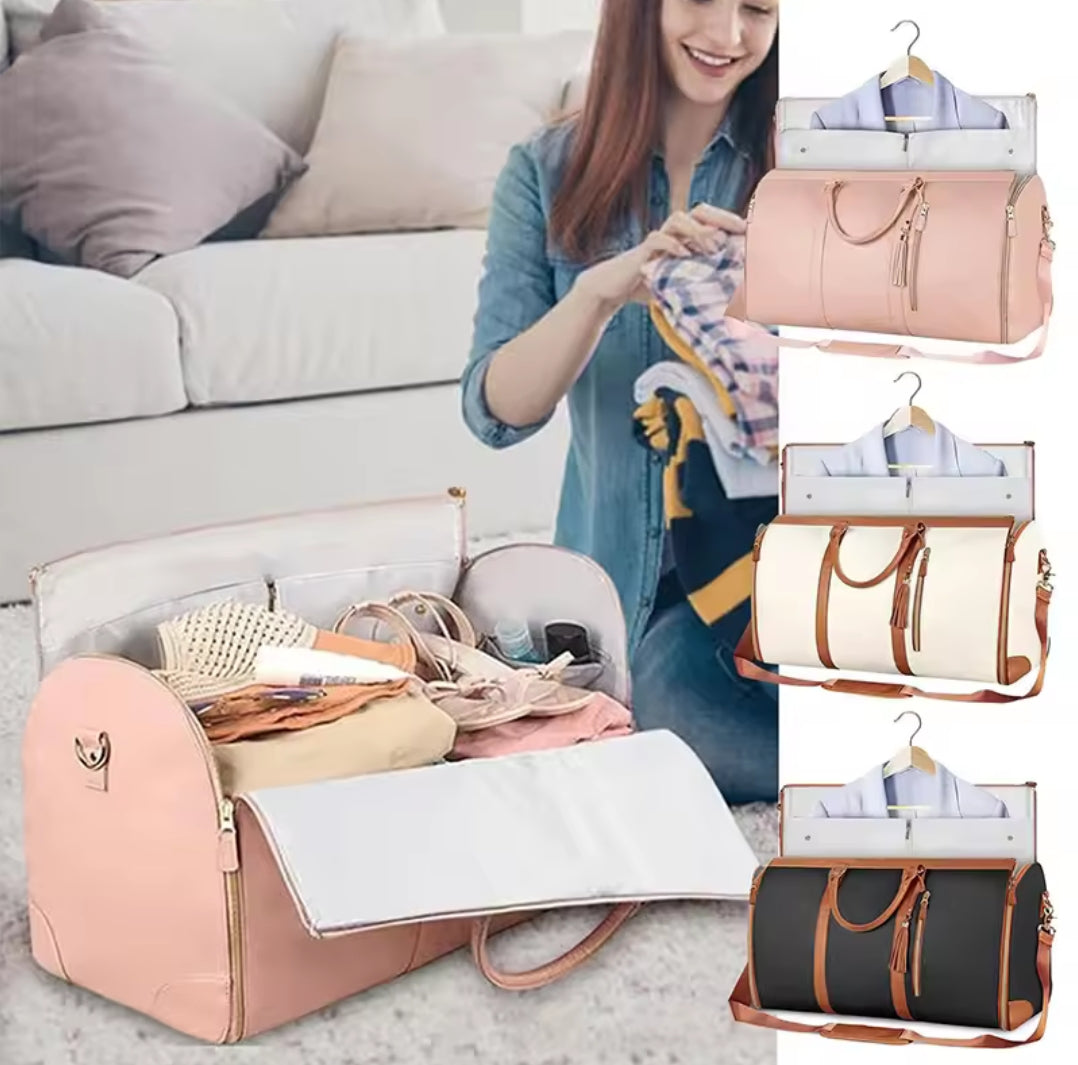 Grand Capacité Sac à Vêtements de Transport Sac Duffle en Cuir PU