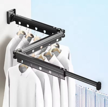 Hanger à vêtements de balcon rétractable NoirNov