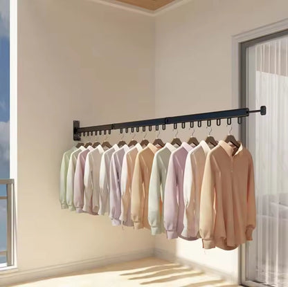 Hanger à vêtements de balcon rétractable NoirNov