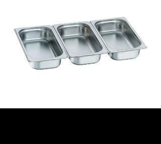 3Pc plats de service en acier inoxydable insert alimentaire