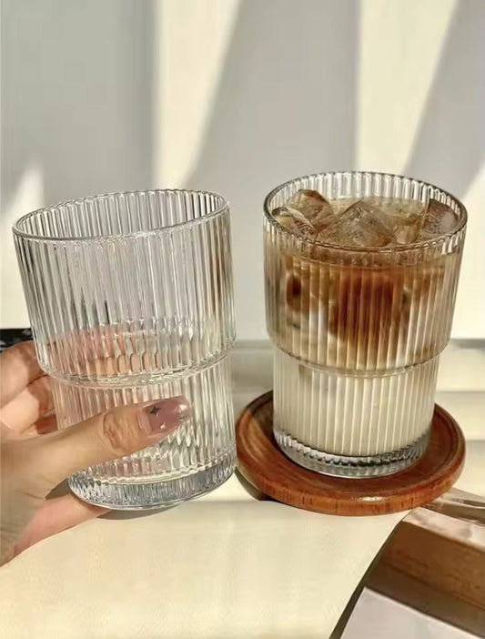 6Pc Verres cannelés