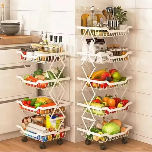 Étagère à légumes métallique à 4 niveaux