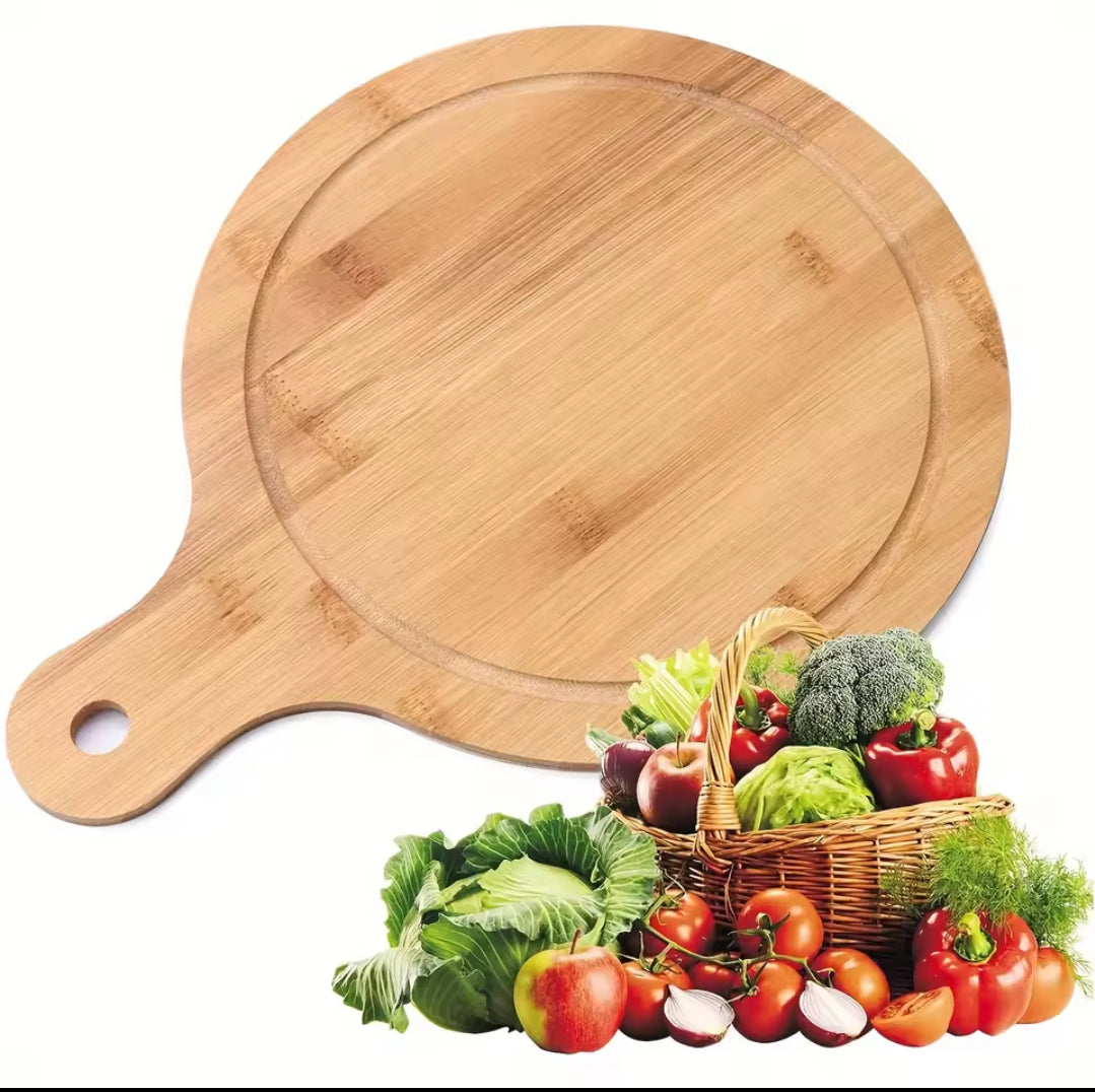 Planche à pizza en bois ronde de découpe