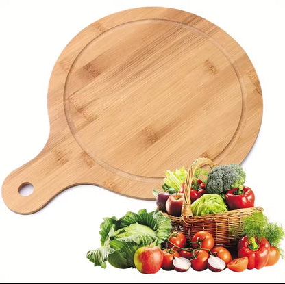 Planche à pizza en bois ronde de découpe